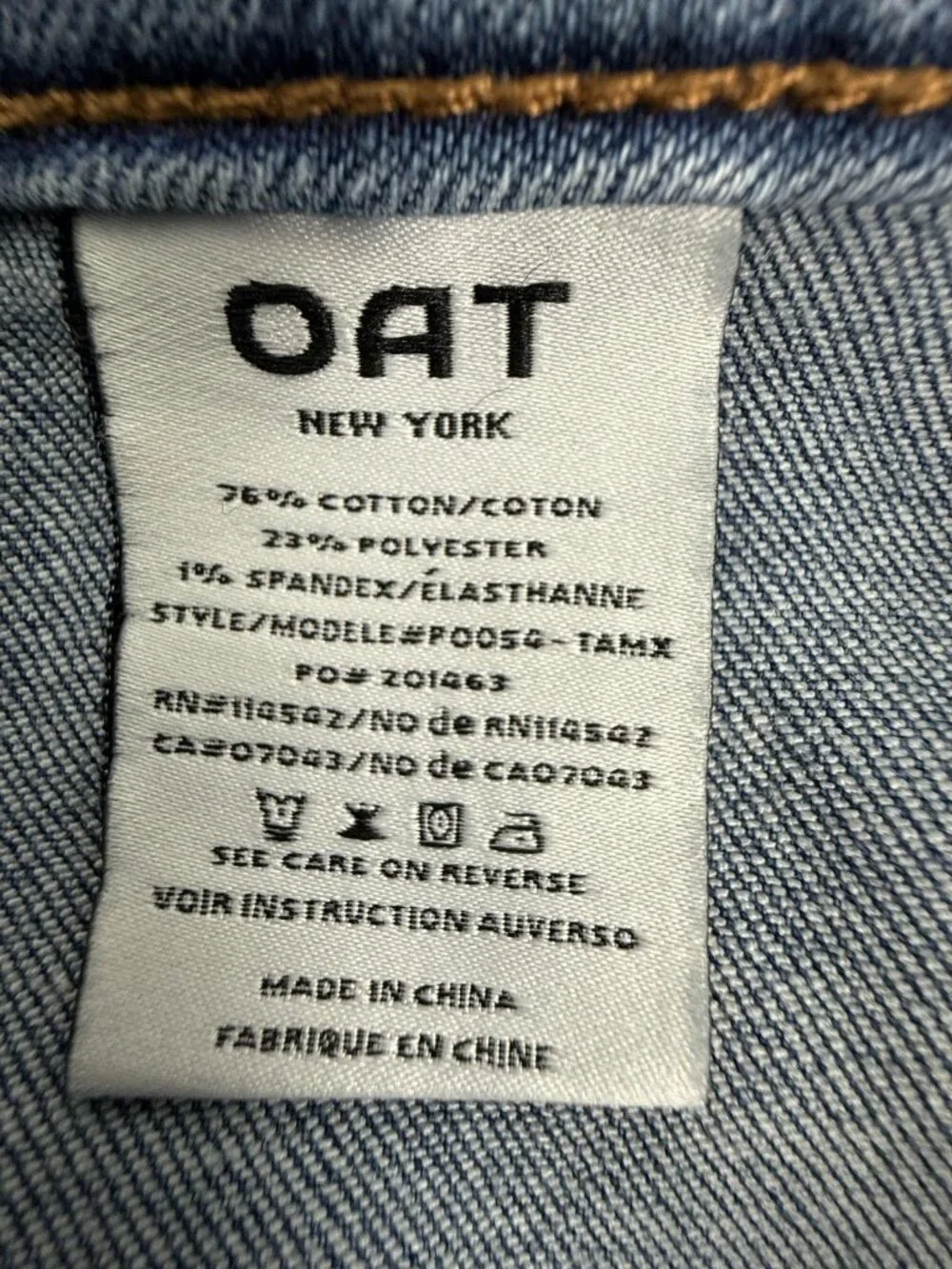 OAT New York Wide Leg High Rise Jeans Womens 10 Blue Boho Raw Hem Stretch Denim - Picture 8 of 9